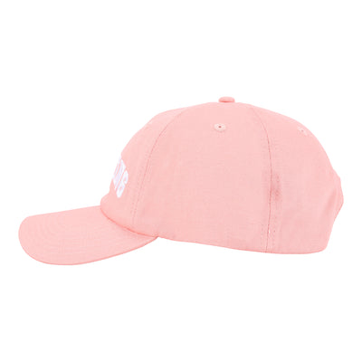 Iconic Cotton Wellbeing Cap Rose Pink left side view Wellbeing embroidery Complete Unity Yoga #colour_rose-pink