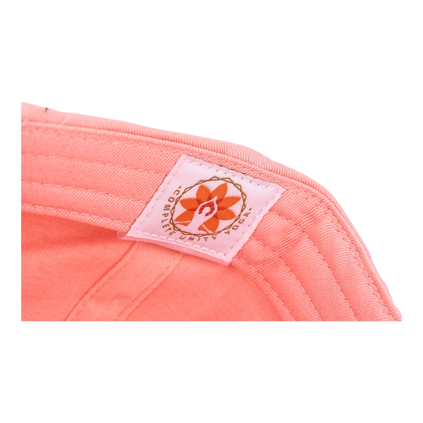 Iconic Cotton Wellbeing Cap Rose Pink logo view Wellbeing embroidery Complete Unity Yoga #colour_rose-pink