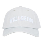 Iconic Cotton Wellbeing Cap Sky Blue Front view Wellbeing embroidery Complete Unity Yoga #colour_sky-blue