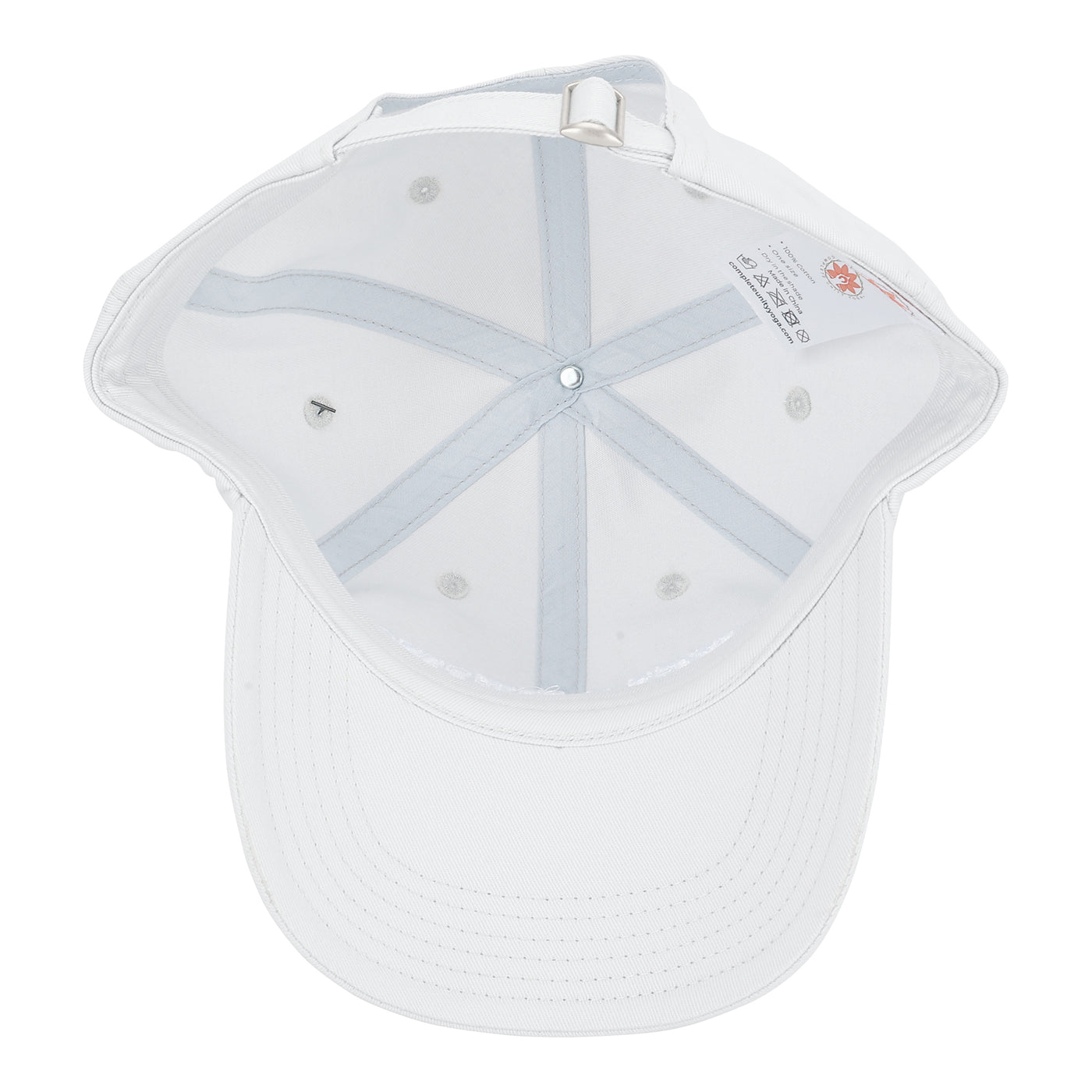 Iconic Cotton Wellbeing Cap Sky Blue under view Wellbeing embroidery Complete Unity Yoga #colour_sky-blue