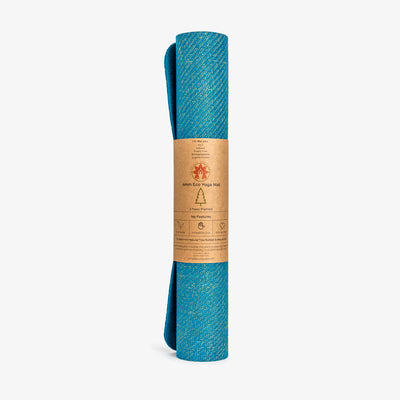 CompleteGrip™ Eco-friendly Yoga Mat (Ocean Teal Blue Rolled Shot)  #colour_new-ocean-teal-blue