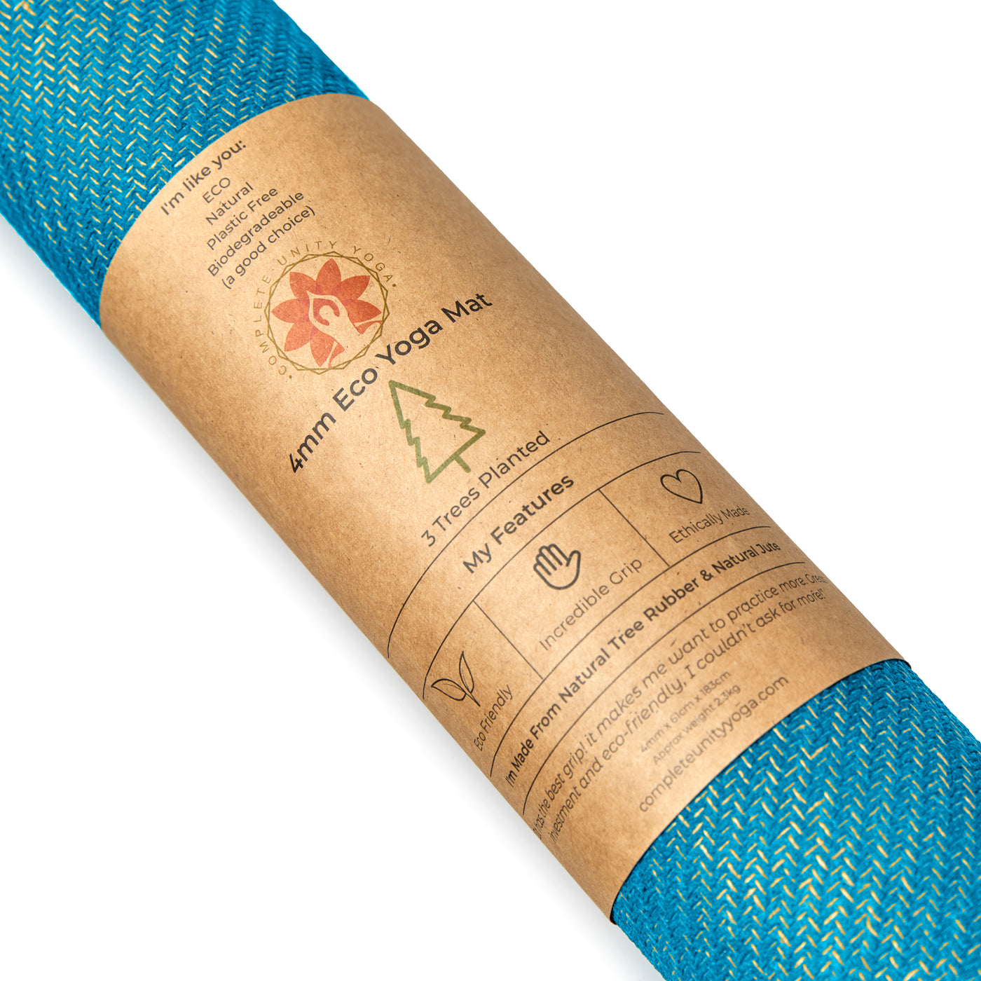 CompleteGrip™ Eco Yoga Mat - Complete Unity Yoga - Ocean Teal Blue 4mm close up  #colour_new-ocean-teal-blue