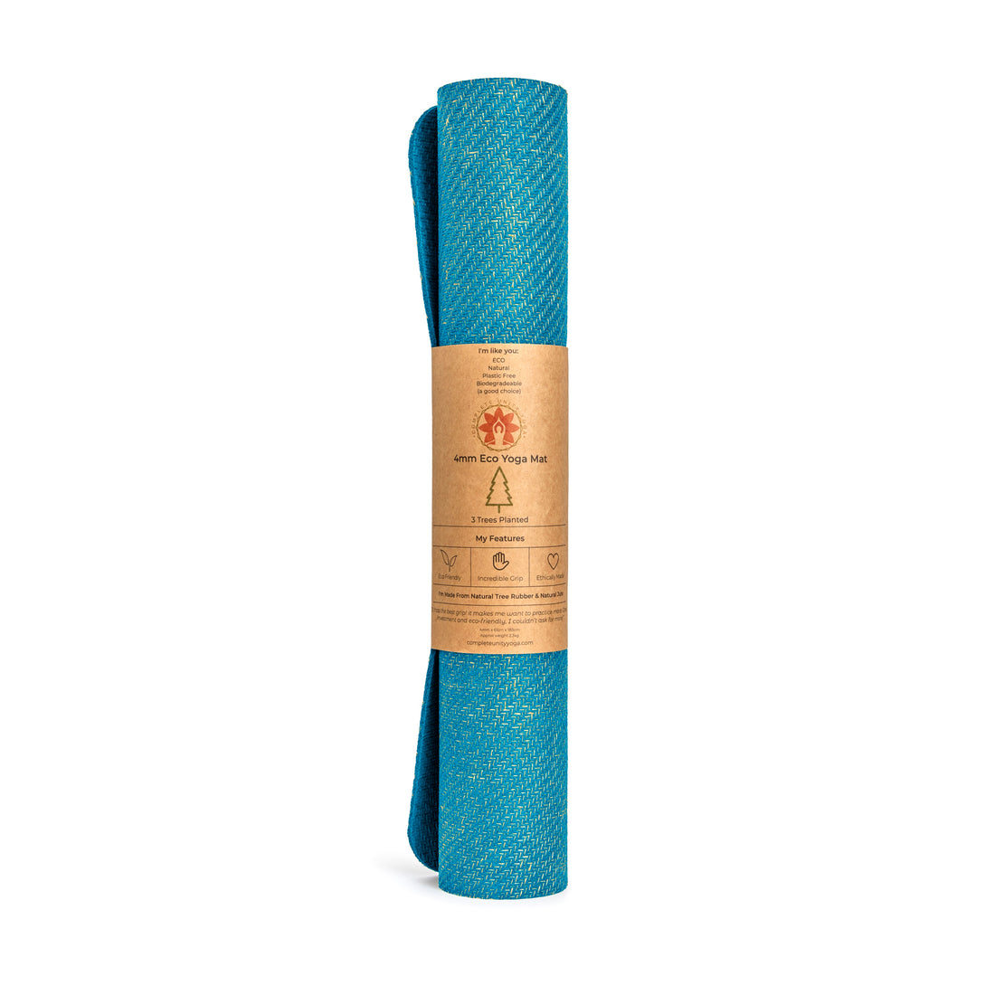 CompleteGrip™ Eco-friendly Yoga Mat (Ocean Teal Blue Rolled Shot)  #colour_new-ocean-teal-blue