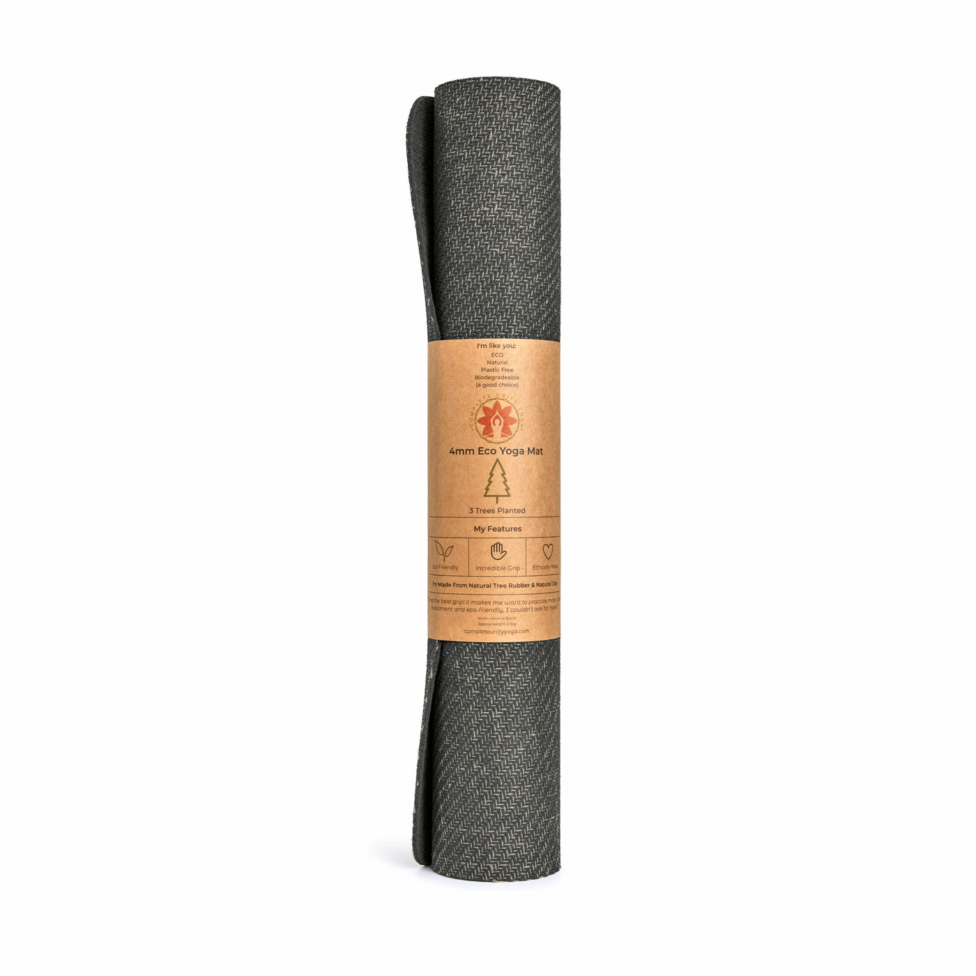 CompleteGrip™ Eco-friendly Yoga Mat (Space Black Rolled Shot)  #colour_new-space-black