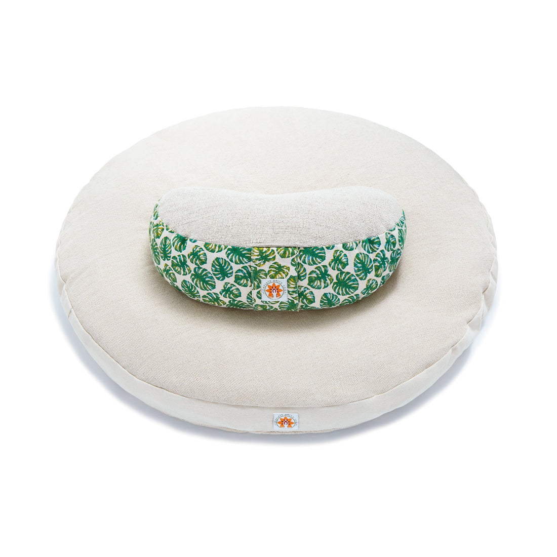 Premium Round Meditation Zabuton - Side View & Meditation Cushion - Complete Unity Yoga