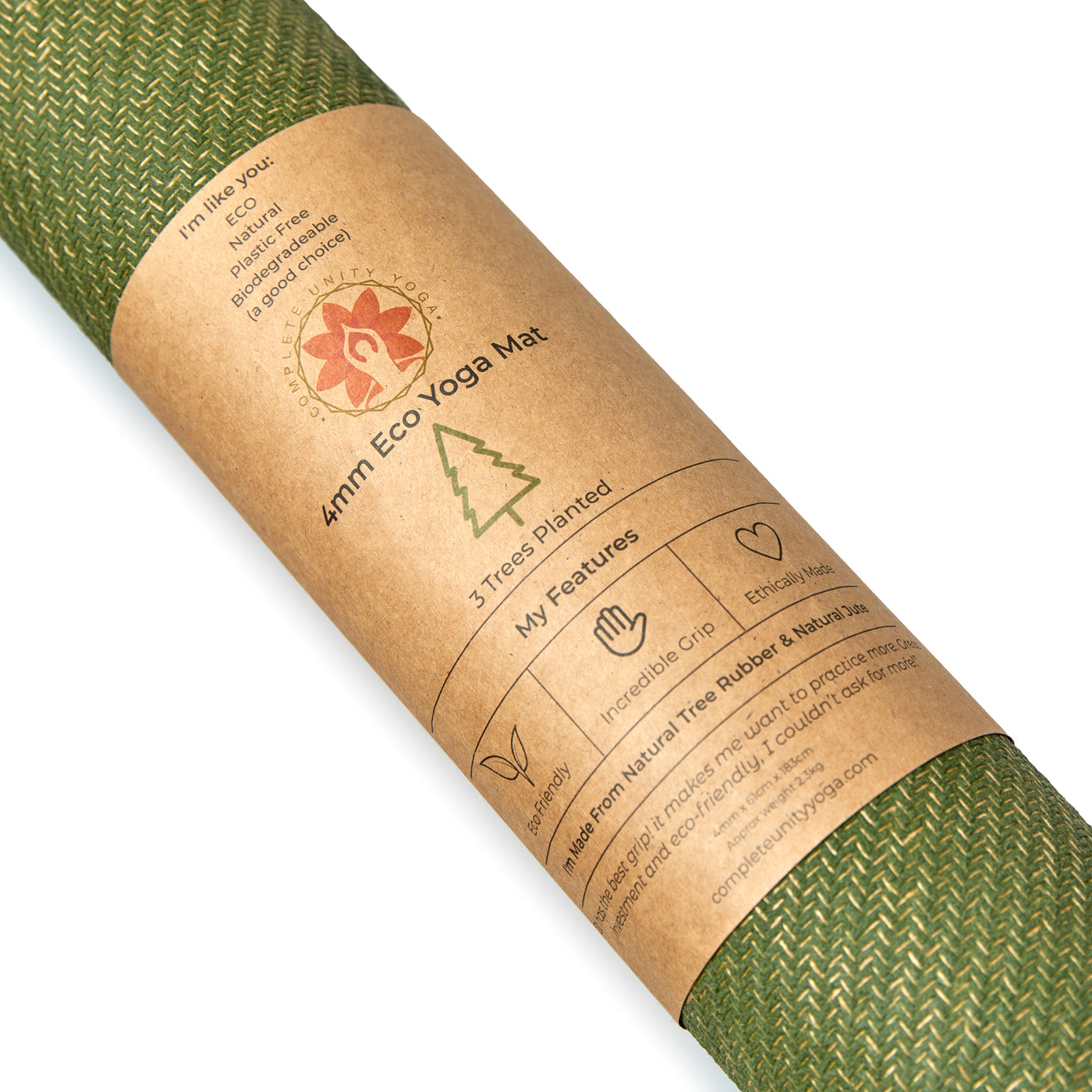 CompleteGrip™ Eco Yoga Mat - Complete Unity Yoga - Forest Green 4mm close up #colour_forest-green