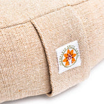 Complete Unity Yoga - Half Moon Yoga Meditation Cushion - Jute Natural - Close Up View #colour_natural