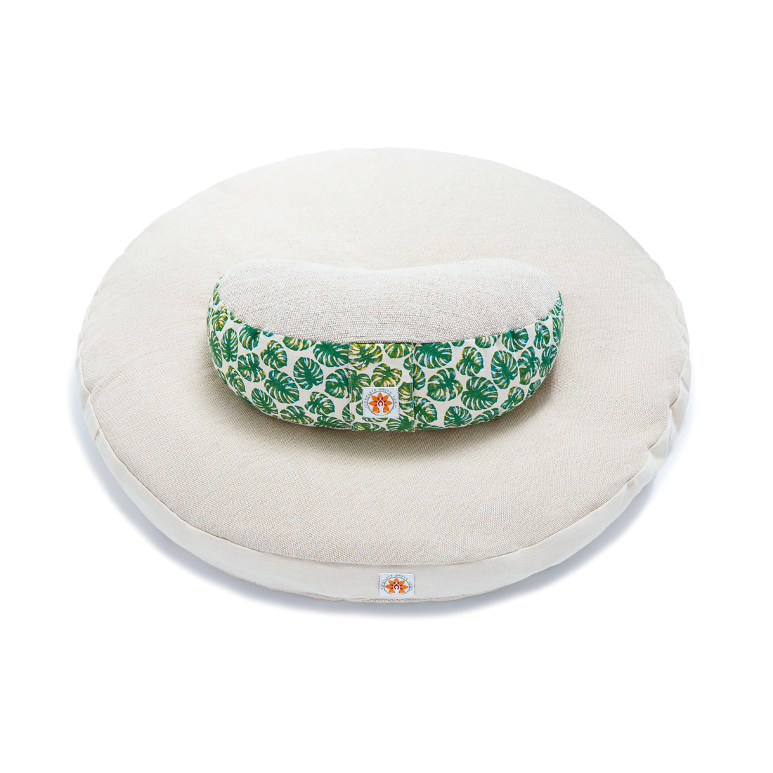 Premium Round Meditation Zabuton - Side View & Meditation Cushion - Complete Unity Yoga