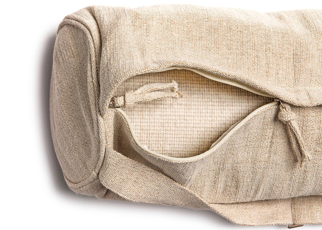 Jute Yoga Mat Bag - Sustainable Natural Material #colour_mindful-jungle