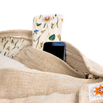 Yoga Mat Bag - Meadow Of Enlightenment - Complete Unity Yoga - Natural - Side View #colour_meadow-of-enlightenment