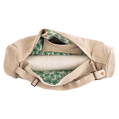 Yoga Mat Bag - Mindful Jungle - Complete Unity Yoga - Natural - Arial View #colour_mindful-jungle