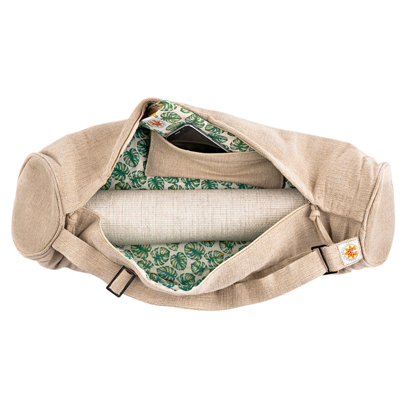 Yoga Mat Bag - Mindful Jungle - Complete Unity Yoga - Natural - Arial View #colour_mindful-jungle