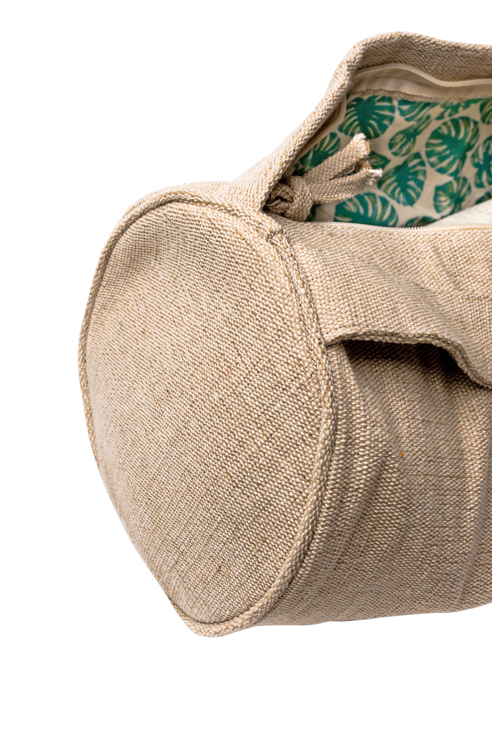 Yoga Mat Bag - Mindful Jungle - Complete Unity Yoga - Natural - Close Up #colour_mindful-jungle