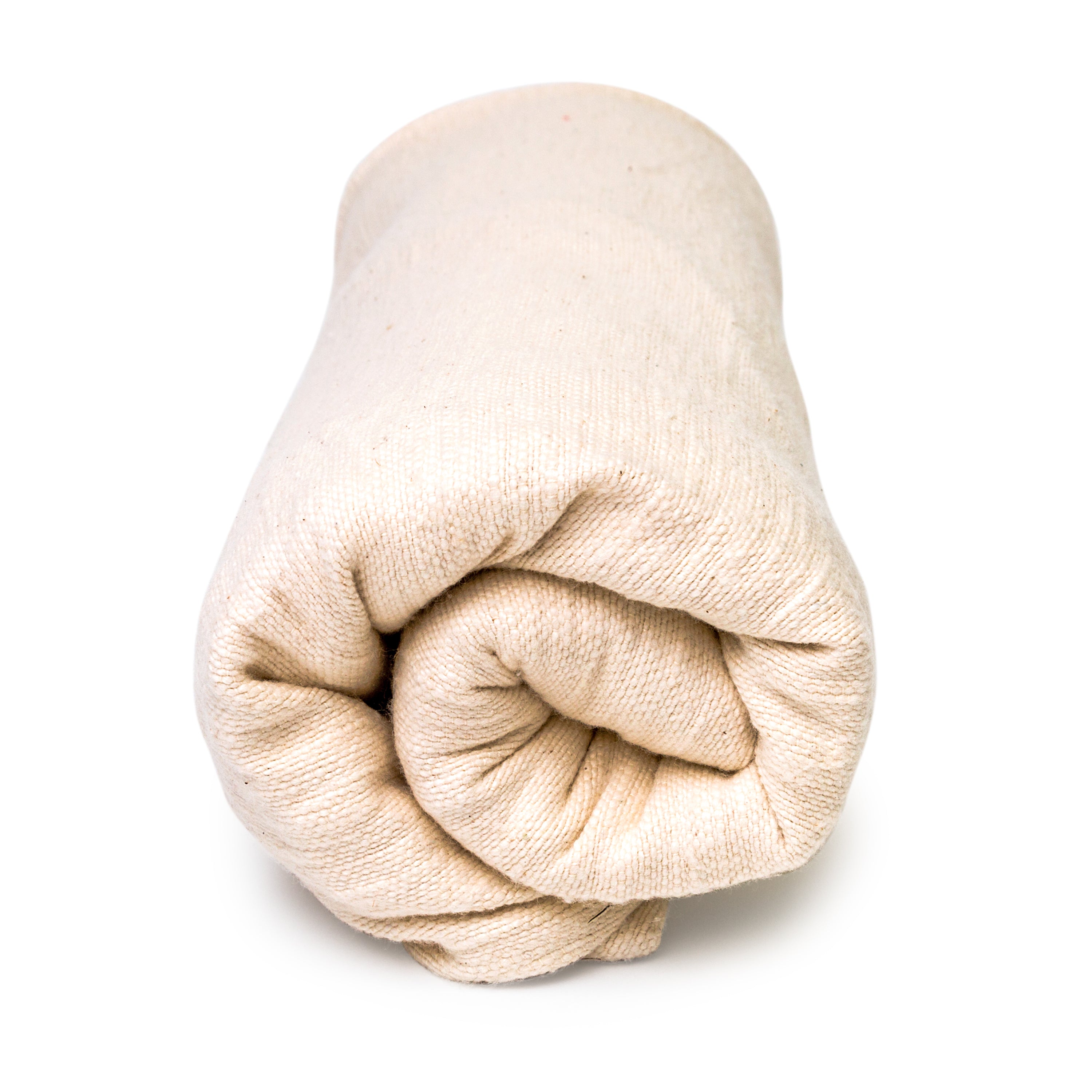 Yoga Meditation Blanket - Complete Unity Yoga - Natural - Soft - 100% Organic Cotton - Rolled View